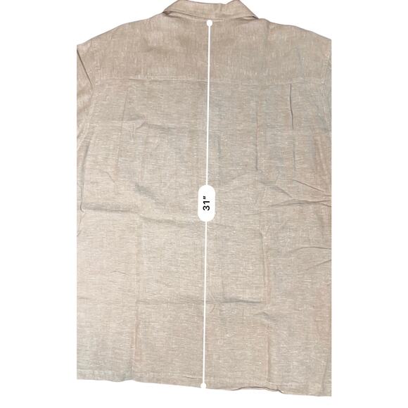 Saddlebread Cuban Pleated Lightweight Tan Linen Shirt X LARGE Cruisewear Summer - Picture 5 of 8